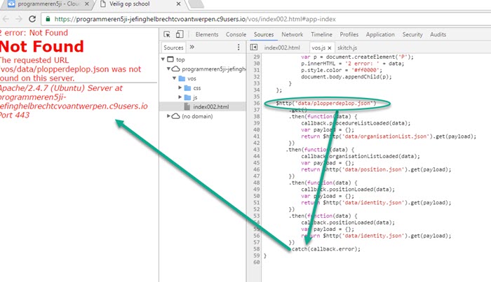 VOS - JSON inlezen met 1 catch en fout eerste poging